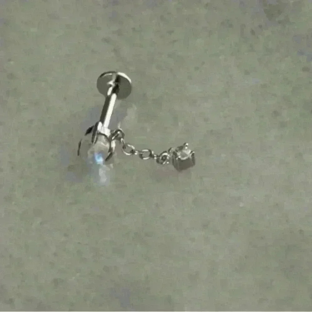 COPY - Sterling Silver Opal Crystal Chain Dangle Cartilage Earring
Brand New - Picture 2 of 4